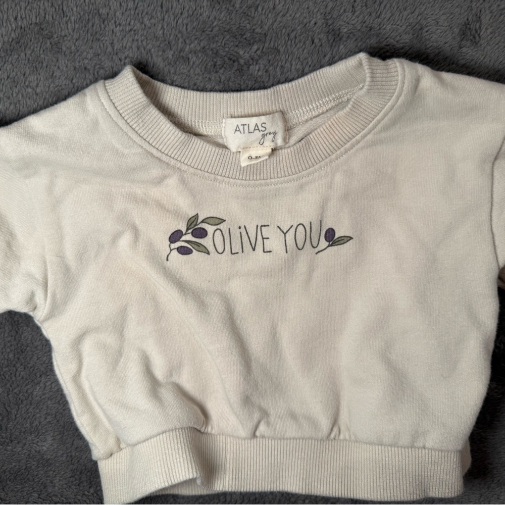 Olive You ATLAS grey Crewneck
